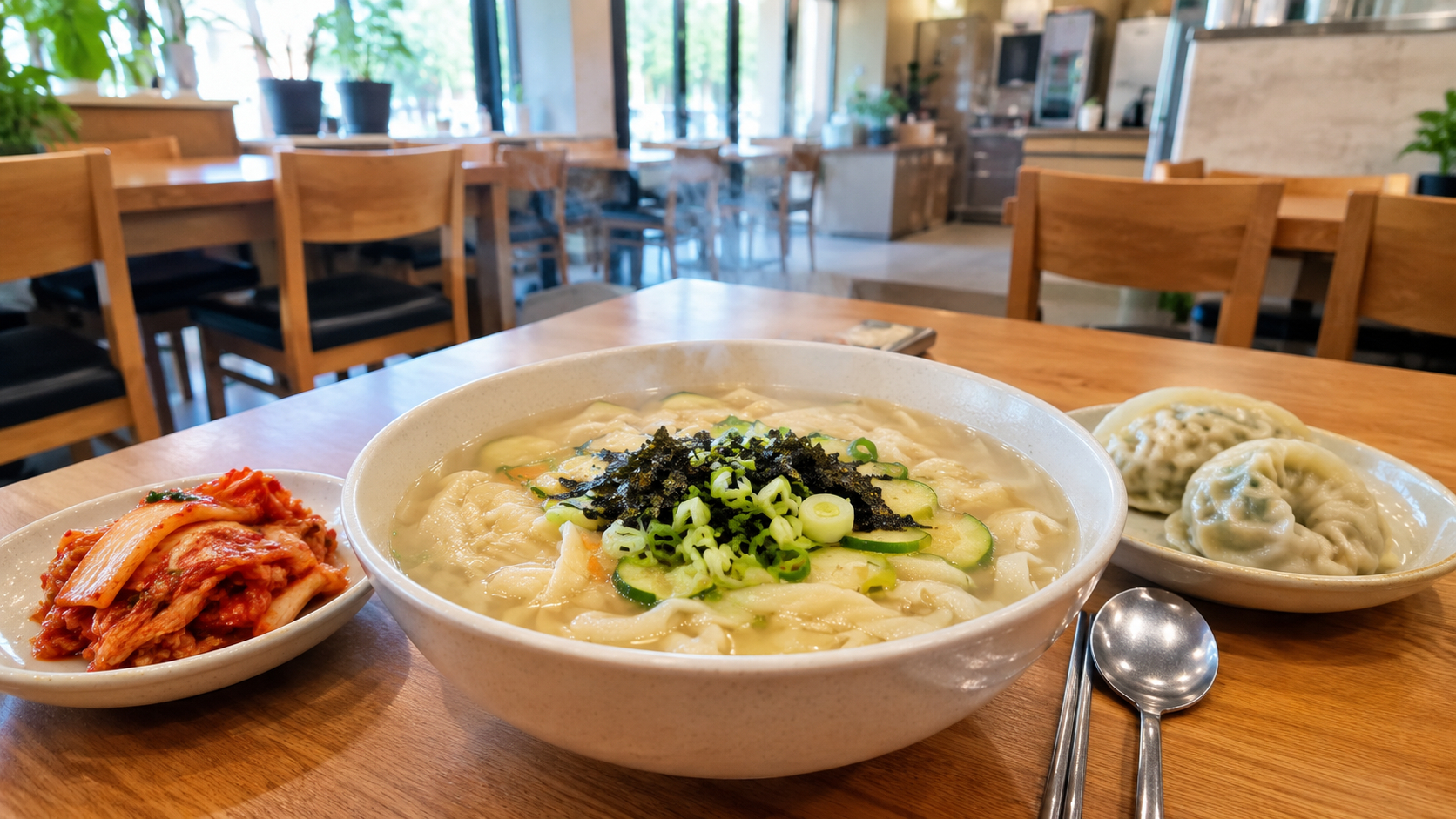 Best kalguksu in Seoul with Korean knife-cut noodles, kimchi, and dumplings
