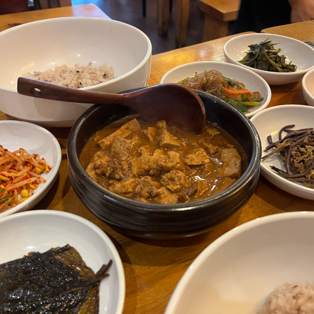 Savory doenjang bibimbap with vegetables at a Korean restaurant in Jongno Seoul