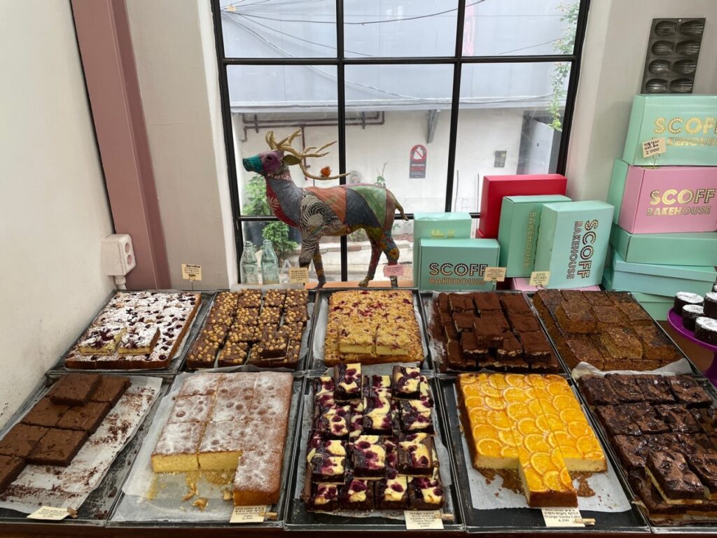 Scones brownies and cakes at SCOFF Seochon bakery