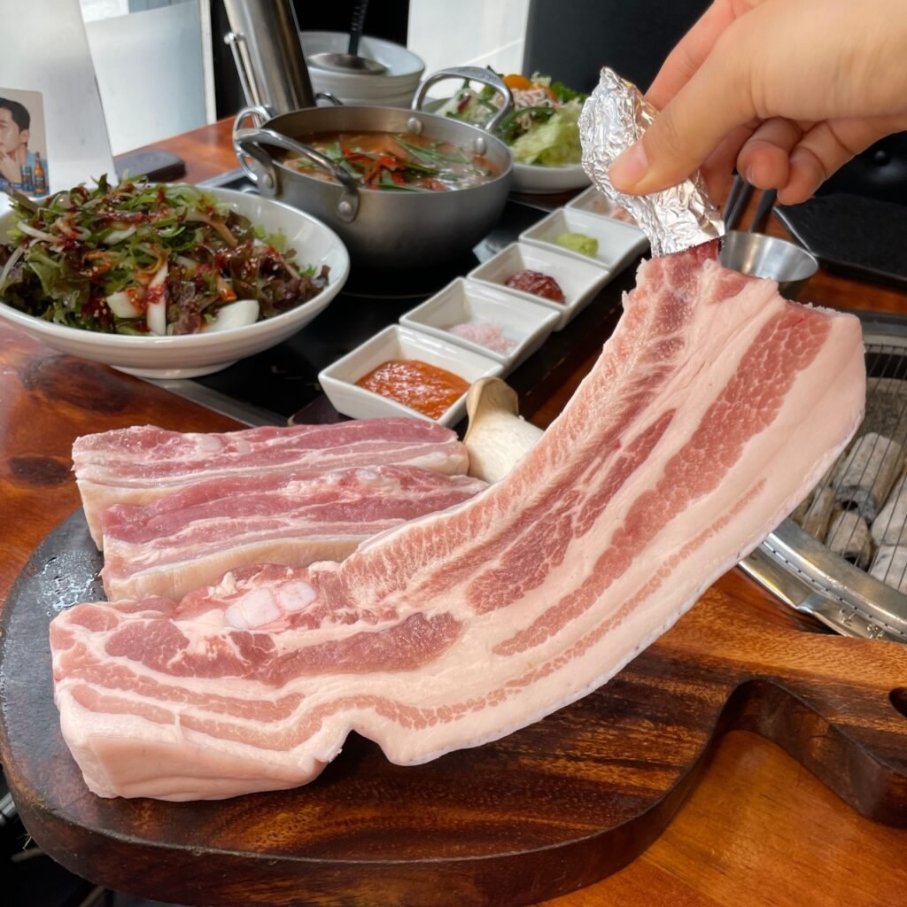 Black pork Korean BBQ at Yuk Tongryeong in Myeongdong, Seoul