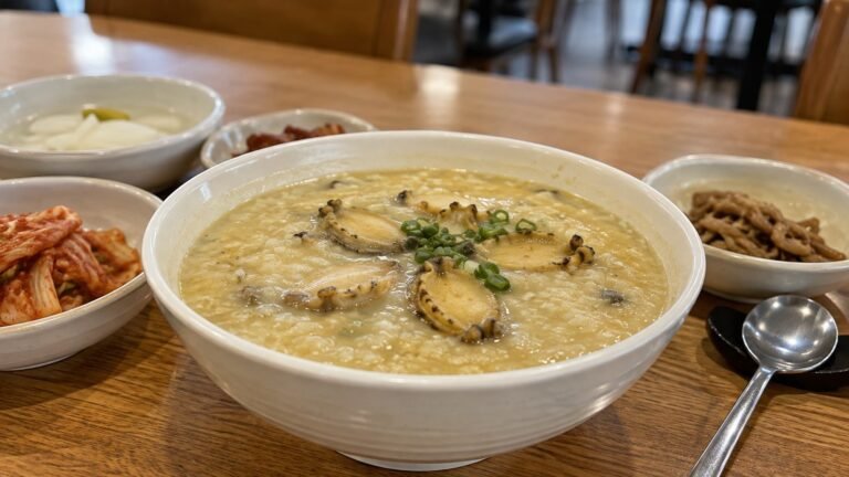 Korean abalone porridge served at a restaurant in Seoul